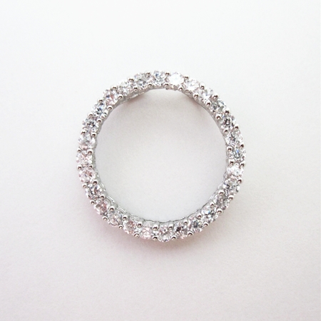Sterling Silver Circle of Life Cubic Zirconia Slide pendant